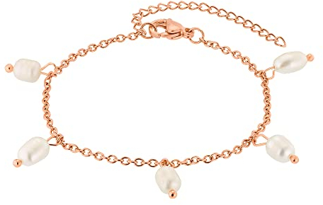 Heideman Armband Jane Damen Edelstahl roségold mit Perle weiß