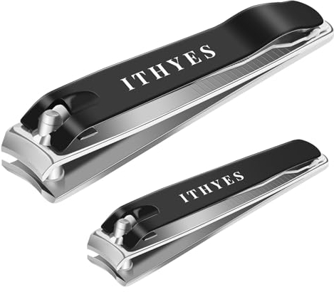 Ithyes Nagelknipser Set 2 Stücke für dicke Nägel Nagelschneider Edelstahl Fingernagel knipser und Fußnagelknipser mit für Damen und Herren groß,Maniküre Nagelzange nail clipper nagelzwicker