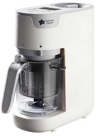 Tommee Tippee Quick Cook 6-in-1, 500ml Capacity, White, Baby Food Maker with Steam, Blend, Chop, Reheat, Defrost and Sterilising Functions for Baby Weaning