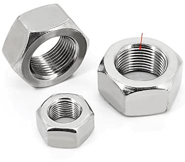 M4 M5 M6 M8 M10 DIN934 Feingewinde Sechskantmuttern 304 Edelstahl Mutter Steigung 0.5/0.75/1.0mm-M5x0.5,10St