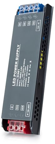 BRIMETI LED Driver 12V 300W LED Transformer AC 240V to DC 12 Volt 25A Ultra Slim Power Supply Constant Low Voltage Switching, Adapter for Strip Light Cabinet Lights