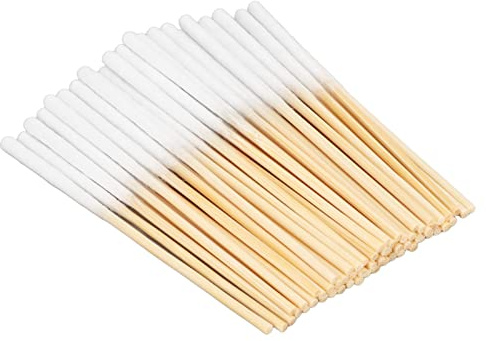 Applikatoren mit Baumwollspitze, 8 Cm, Make-up-Wattestäbchen, 60 Stück, Sichere Lange Holzgriffe für den Salon