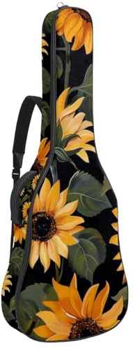 Gitarrentasche in voller Größe, 101,6 cm, 104,4 cm, 106,7 cm, Tragetasche für E-Bass, klassische Gitarre, Schmetterlinge, nahtloses Kunstmuster, Mehrfarbig 04, 42.9x16.9x4.7 in, Lässiger Tagesrucksack