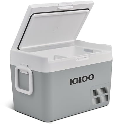 IGLOO ICF 32 Kompressor-Kühlbox 32 Liter, 12/24 V und 230 V, Mini-Kühlschrank -18 °C bis 20 °C für Auto, LKW, Boot, Wohnmobil und Steckdose