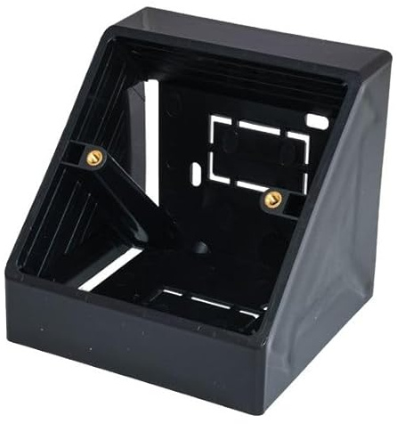 BLACK ANGLED SINGLE GANG BACKBOX: 1 Gang 45 Degree Surface Mount Pattress/Pedestal Box