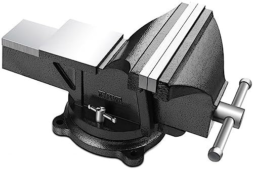 Morsa da tavolo resistente per banco da lavoro per la lavorazione del legno, morsa per uso domestico di grado industriale, con base girevole a 360° e incudine