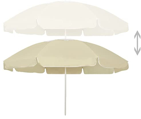 Eleganz Strandschirm Sandgelb 240 cm - Großer Sonnenschirm aus Polyester für Strand, Garten und Terrasse - UV-Schutz und robustes Design