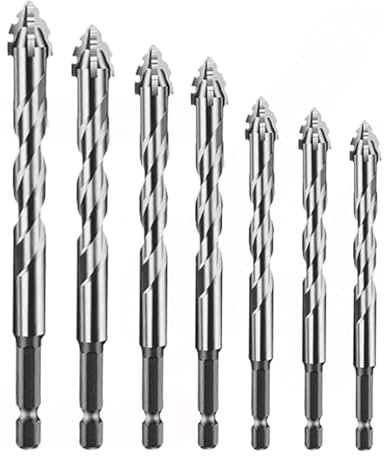 JULIKJ Jeu de forets excentriques à 4 cannelures - Foret à bois, carrelage, béton - Pour bois, métal, béton, bois, masonry, pierre, carrelage (4/5/6/8/10/12 mm)