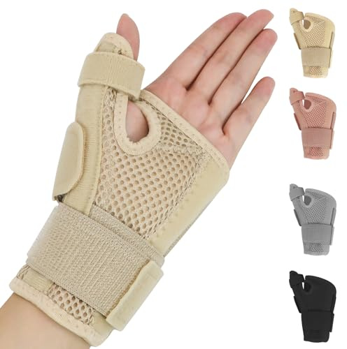 Ruilaibao Ergonomische Daumenbandage Rechts und Links Daumenschiene für Männer und Fraue Daumenorthese für Arthritis, Daumenverstauchung, Sehnenscheidentzündung 1 Stück (Beige)