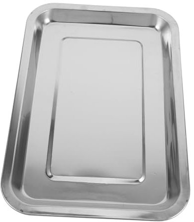 BESTYASH Vassoio in Acciaio Inossidabile 32X22Cm Teglia da Forno Antiaderente Piatto per Tostapane per Biscotti e Servizio Cibo