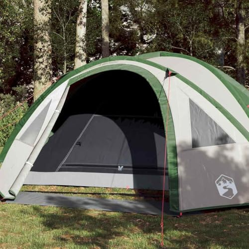 HaoChrymec Kuppel-Campingzelt für 4 Personen, Wasserdichtes Design mit PU-Beschichtung, Abnehmbares Überzelt, Pop Up Zelt für Familien, Tunnelzelt, Gartenzelt, Grün, 300 x 250 x 132 cm