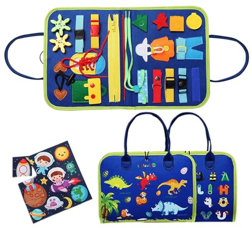 Libro tranquillo per bambini piccoli - Consiglio di attività sensoriali, giocattoli da viaggio educativi, apprendimento affidabile Fine Motor Abilità | Apprendimento prescolare Binder per lo sviluppo
