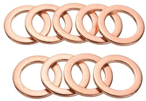 Sello de sello de bronce plano Arandela de cobre for tapón de cárter de aceite M5 M6 M8 M10 M12 M14 10/50/100 piezas(50pcs,M12x16x1mm)