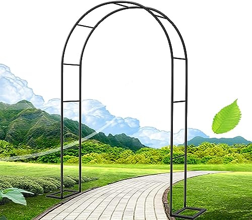 Arche de Jardin en Métal Noir Solide pour Plantes Grimpantes Anti-Déformation Treillis Résistant aux Intempéries pour Jardin Patio Décoration Mariage,200×230×40cm