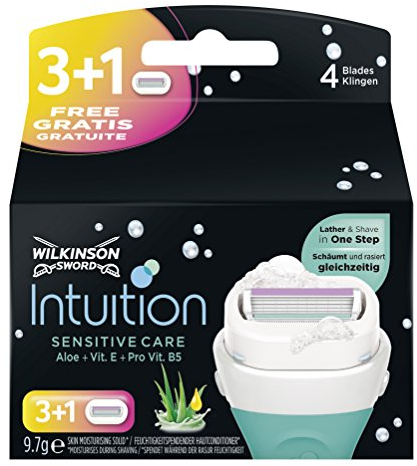 Wilkinson Sword Intuition Sensitive Care Rasierklingen für Damen Rasierer, 3 + 1St