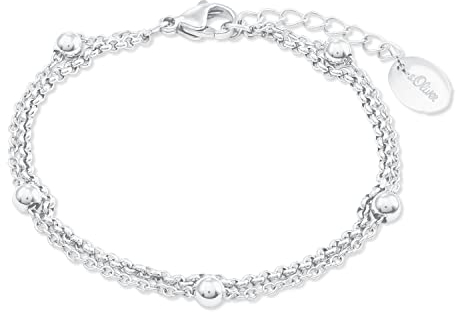 s.Oliver Armband für Damen, Edelstahl, Länge: 16-20 cm