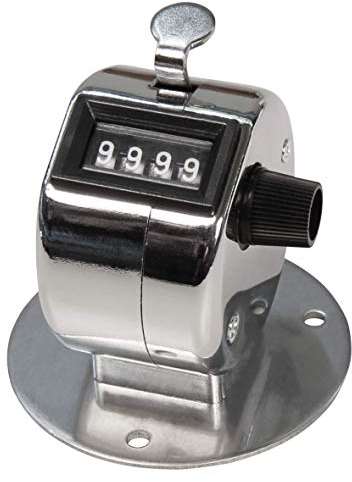 McPower - Mechanischer Handzähler | mit Montagefuß, Metallgehäuse, 0-9.999 | Zählwerk für Sport, Veranstaltungen, Produktion, Inventur, Personen- oder Stückzählung