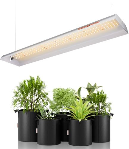 Spider Farmer LED Pflanzenlampe SF300 Anzuchtlampe Vollspektrum Grow lampe Wachstumslampe für Pflanzen mit Reflektor Pflanzenlicht für Innen Gartenarbeit Gemüse Blume 192 LEDs