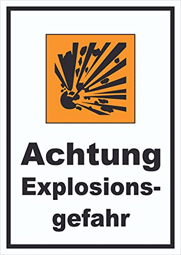 HB-Druck Schild Gefahrensymbol Explosionsgefahr hochkant A1 Rückseite selbstklebend