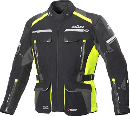 Büse Highland 2 Motorrad Textiljacke, schwarz/grau/gelb, 56