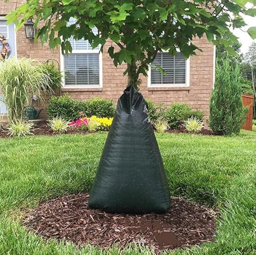 Tröpfchenbewässerungsbausätze für Bäume Garten,ca. 75L, Grün Bewässerungssack Wassersack Einstellbar, UV Beständig, Baumsack zur Bewässerung (75 Liter, Grün, 5)
