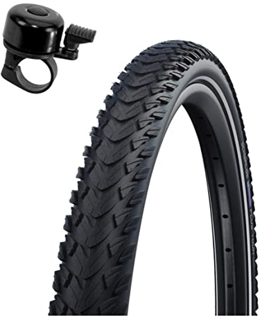 1 x Schwalbe Marathon Plus Tour Performance E-25 Fahrradreifen mit Reflex 37-622 (28 x 1.40) inkl. Fahrradklingel