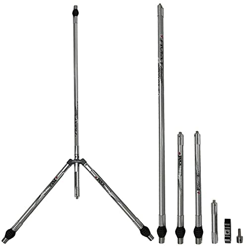 wolfman Bogenschießen Balance Bar Stabilisator Set 3K Reine Kohlefaser Stoßdämpfer Balance Rod Set Bow Stabilizer Pole Rod für wettbewerbsfähiges Recurvebogen Compoundbogen Zubehör (Silber)