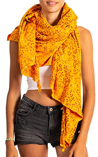 PANASIAM Scarf Batik 190X116cm, B303 orange leaf, L