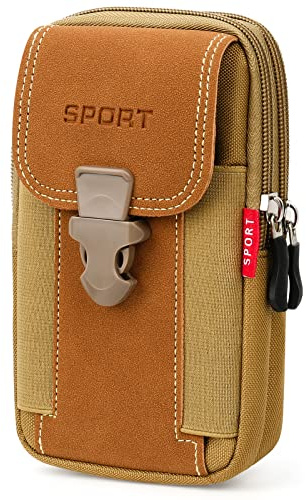 Multifunktionale Smartphonetasche für Herren, Outdoor, Wandern, Camping (Khaki)