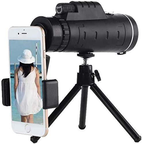 ADITAM Adecuado para Viajes de Campamento de Caza Salvaje, telescopio monocular, Alta Potencia con trípode Observación de Aves Telescopio portátil con trípode para teléfono móvil - Double The Comfort