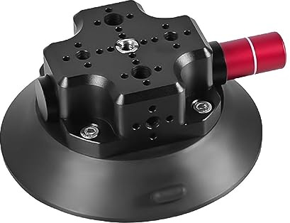 FAEFTY Kamera Auto Saugnapf Halterung mit Schnellspanner Vakuum Saugnapfhalter mit 1/4 3/8 Schrauben