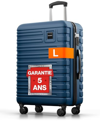 Travely Valise en Polycarbonate, Taille L, 67 cm, Volume intérieur 60 L, Valise à Coque Rigide très Robuste avec roulettes Souples et Serrure TSA, Valises, Valises à roulettes