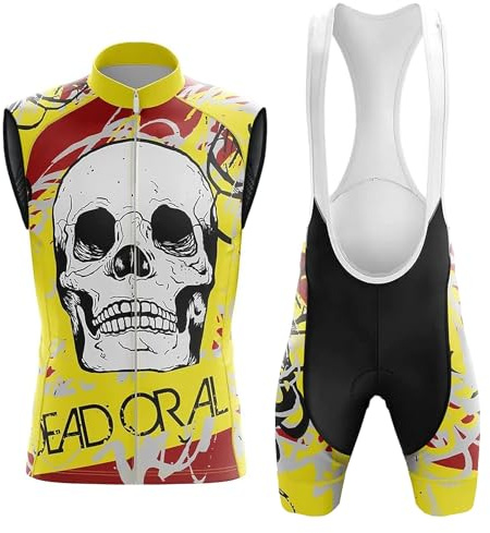 Maillot Ciclismo Hombre Conjunto Ciclista Verano Ropa Bici MTB Sin Mangas,Traje Bicicleta Chaleco Ciclo y Culotte Tirantes con 19D Gel Acolchado,Completa Jerseys Sleeveless Transpirable Secado Rápido