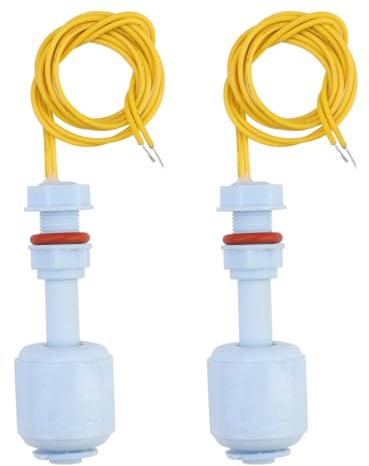 2 Stück Flüssigkeit Schwimmerschalter Flüssigkeitssensor Wasserstand Sensor PP Kunststoff-Schwimmerschalter für Hydroponics Gartenarbeit Aquarium Pool Tank 10W 52mm Blau