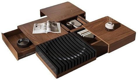 KHYTEBV Tables Basses Table Basse en Bois de Noyer pour Salon, Bois Massif, Design Minimaliste Moderne, Luxueux et élégant, Parfait pour Un Usage Domestique