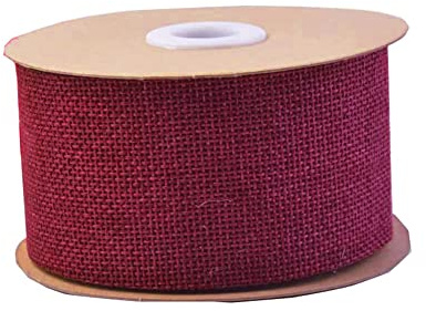 Anevous 10m Geschenkband Gurtband, 5 cm Leinenimitat Band, Sackleinen Seidenband, Juteband Blumenstraußband Dekoband für DIY Handwerk Verpackung,Geschenk, Hochzeit,Weihnachten, Basteln,Weinrot