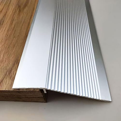 YHDMDQ Übergangsleiste Holz-zu-Fliesen, 1-4cm Höhenausgleich Übergangsschiene, Alu Anti-Rutsch Übergangsprofil Für Unebene Böden(Silver,5pcs)