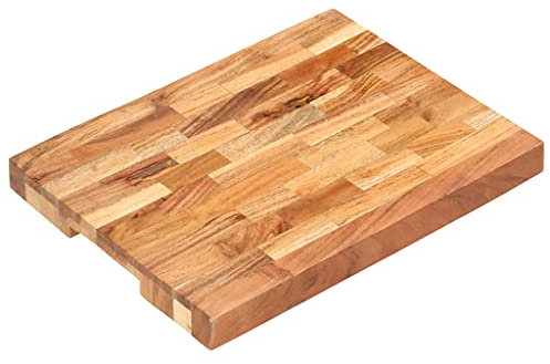 Xichuzi Hackblock 40×30×4 cm Akazie Massivholz, Schneidebrett, Holzbrett Küche, Cutting Board, Hackklotz