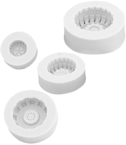 DECOMELODY 4 pièces Moules Pâtisserie Forme Pneus Silicone Réutilisables pour Décoration Gâteaux DIY Facile à Nettoyer et Démouler