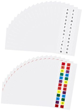 TOPBATHY 20 hojas Pestañas Adhesivas de Índice Alfabético Coloridas y Separadores de Página Reposicionables para Cuadernos y Archivos Marcadores de Página Impermeables para Estudio