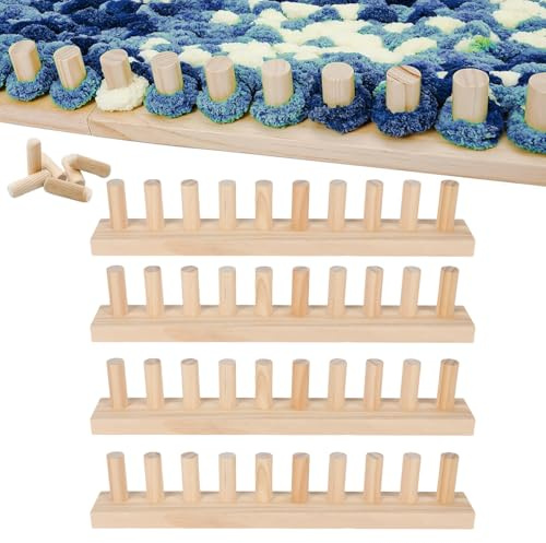 62 Inch Webstuhlrahmen aus Holz, Faltbarer und Tragbarer DIY Webstuhl, Strickrahmen für Anfänger, Handstrickbegeisterte, Geeignet für Grob Gestrickte Decken und Selbstgemachte Überwurfdecken