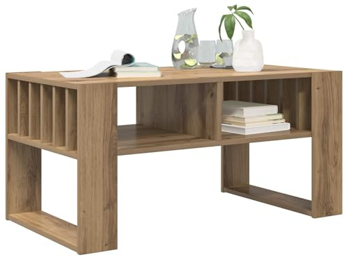 vidaXL Kaffeebord Artisan Ek 92 x 49,5 x 45 cm Konstruerat trä, Modernt vardagsrums kaffebord, hållbar rektangulär design, konstruerat trä, golvnivå mångsidig accent
