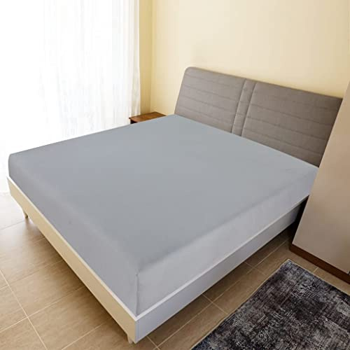 Genérico Sábana Bajera Jersey algodón Gris 140x200cm,Ropa de casa,Ropa de Cama,Sábanas,136204