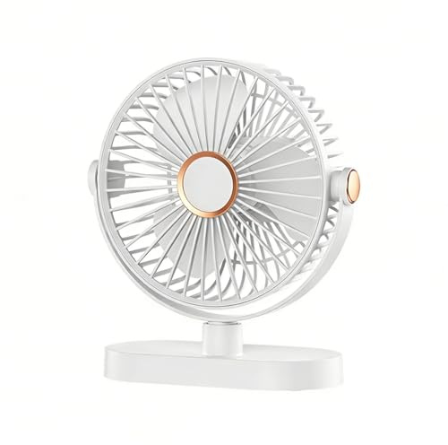 Mini ventilatore portatile, ventilatore da tavolo 4000mAh ricaricabile tramite USB, 5 velocità con luce notturna 720 ° regolabile ventilatore silenzioso per campeggio casa ufficio passeggini viaggi