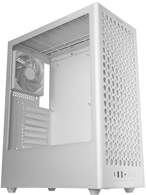 Mars Gaming MC-T800, Caja Gaming ATX, 4X Ventiladores FDB 120mm Ultrasilenciosos, Panel Frontal Airdot Mesh, Ventana Lateral de Cristal Templado, Semitorre PC con Sistema CableHatch, USB-C, Blanco