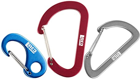 LACD Unisex – Erwachsene 3 pcs Size Set Accessory Biner Normalkarabiner, Blue, 4