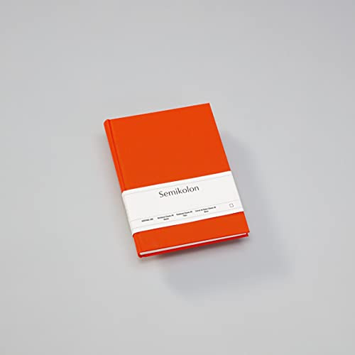 Semikolon 351226 Notizbuch Classic A5 blanko - 176 Seiten, cremeweißes Papier - Lesezeichen - orange orange