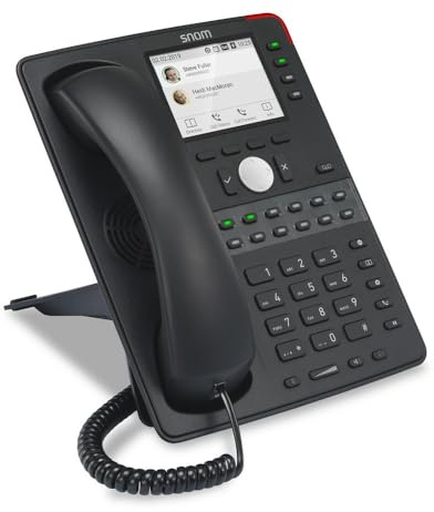 Snom D765 IP-Telefon, SIP-Tischtelefon, 12 SIP-Identitäten, hochauflösendes Farbdisplay, 16 LED-Funktionstasten, Bluetooth, USB, Gigabit, 2x Gigabit-Ethernet, Schwarz, 00003917
