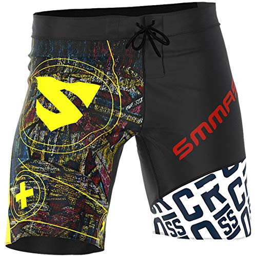 SMMASH Kompressionshose Herren Sporthose Kurz Shorts Thaibox Muay Thai Hose Boxhose Sporthose Trainingsshorts Atmungsaktiv Abriebfest