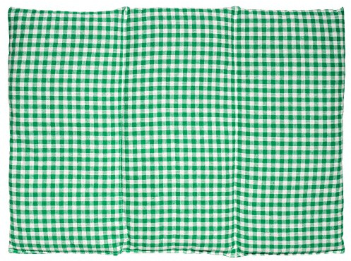 Coussin aux grains d'épeautre biologique - Taille 40x30-3 compartiments - vert et blanc - Coussin thermique - Coussin aux graines - Compresse froide
